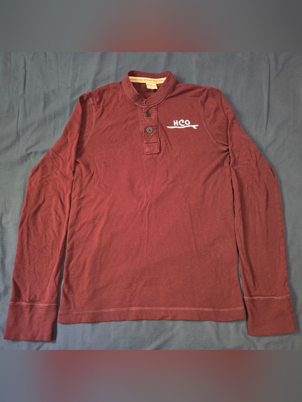 Men's Hollister Maroon Long-Sleeve Shirt